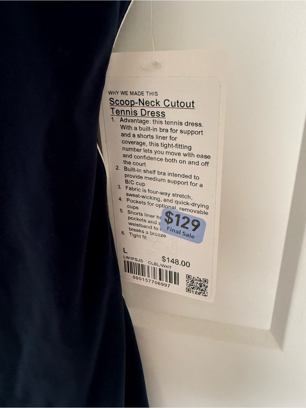 Lululemon Scoop Neck Cutout Tennis Dress NWT - Picture 7 of 7